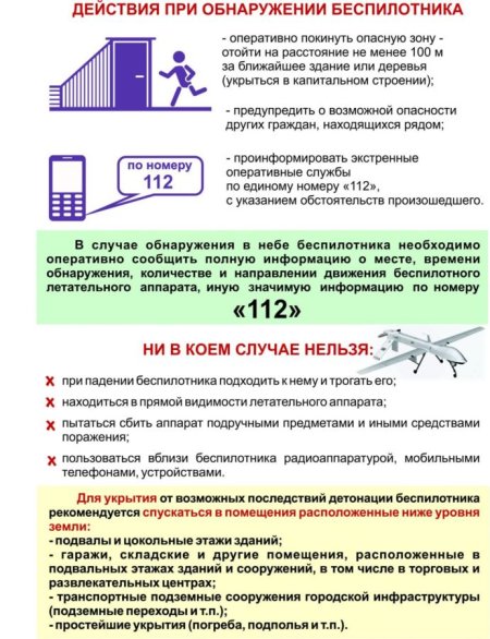 Действия при обнаружении беспилотника Действия при обнаружении беспилотника